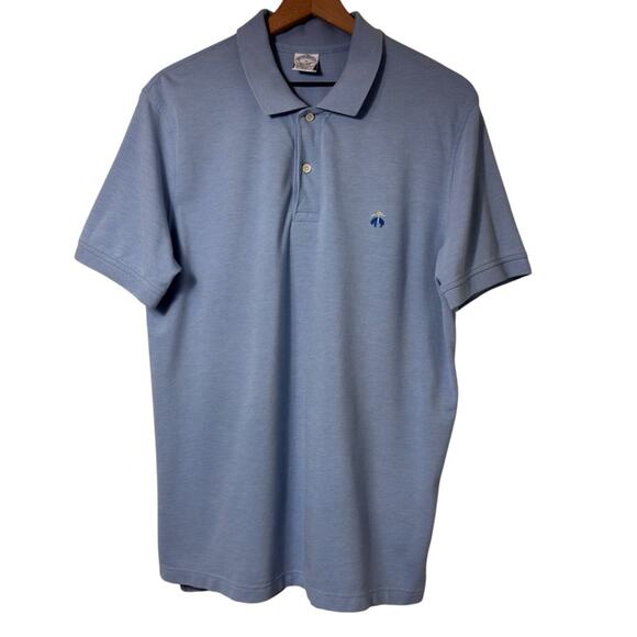BROOKS BROTHERS LIGHT BLUE MEN SHORT SLEEVE POLO SHIRT SIZE XL - Picture 1 of 5